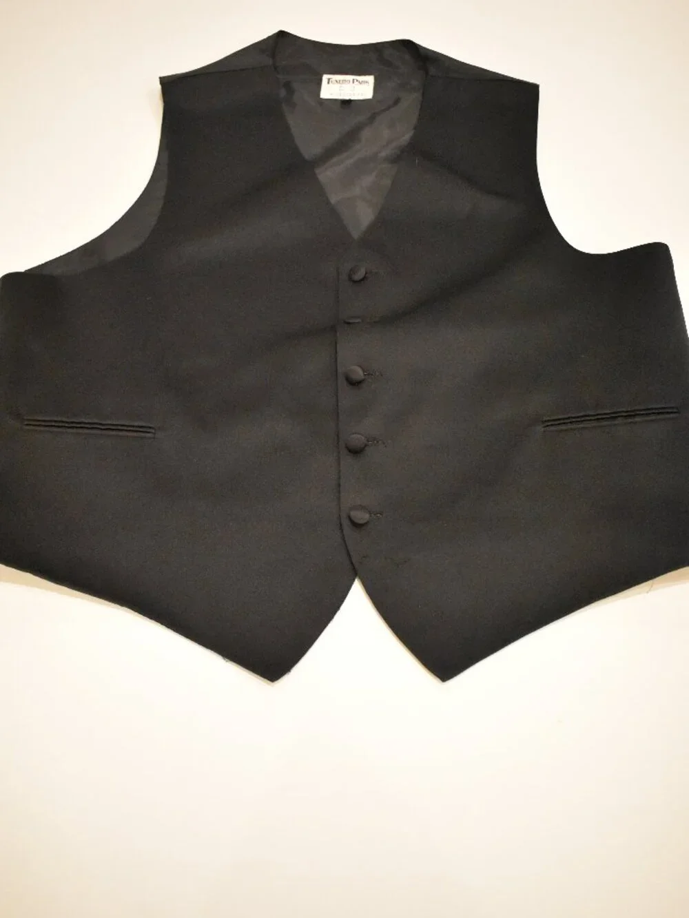 Men's XL Tuxedo Park Black Formal Vest Wedding Prom Tuxedo Satin Waistcoat